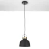Industrial b lampadario officina in acciaio nero e oro opaco d25xh25 cm
