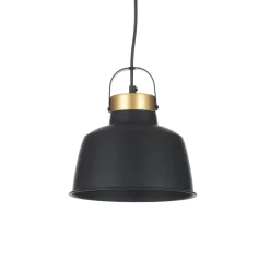 Industrial b lampadario officina in acciaio nero e oro opaco d25xh25 cm