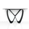 Infinity Black Marble Consolle ceramica marmo nero opaco basamento metallo grigio opaco h80 p40 l130