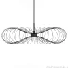 Infinity lampadario led in fili di metallo verniciato nero lucido filo regolabile d70 h17 cm