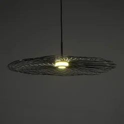 Infinity lampadario led in fili di metallo verniciato nero lucido filo regolabile d70 h17 cm