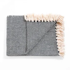 Ipoh plaid cotone 100% cotone grigio 135x190 cm