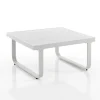 Ischia tavolino in alluminio verniciato bianco avorio opaco cm h40 l80 p80