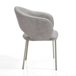 Jade Grey Platinum Sedia Imbottita tessuto Grigio struttura metallo platino opaco h80 l54 p57 seduta h48