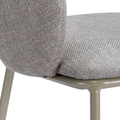 Jade Grey Platinum Sedia Imbottita tessuto Grigio struttura metallo platino opaco h80 l54 p57 seduta h48