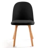 Jade wood black sedia con gambe in rovere e scocca nera imbottita in velluto nero h78 l46 p52 cm