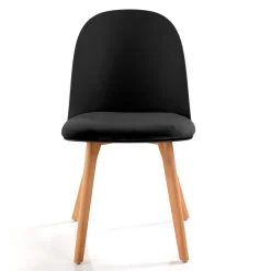 Jade wood black sedia con gambe in rovere e scocca nera imbottita in velluto nero h78 l46 p52 cm