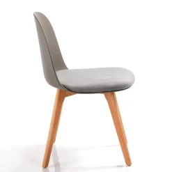 Jade wood dark grey sedia con gambe in rovere e scocca grigio scuro imbottita in velluto h78 l46 p52 cm