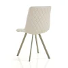 Jesefa Beige Platinum sedia imbottita tessuto beige struttura metallo platino opaco h88 l44 p59 seduta h49