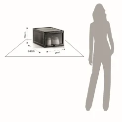 Jones black shoe box - scatola porta scarpe cinture sciarpe calze cosmetici e accessori moda 25x34xh18 cm