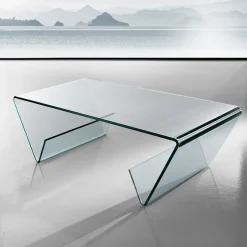Jones tavolino in vetro curvato 110x55 h35 cm