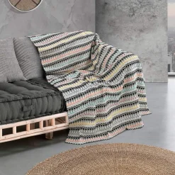 Kapoor plaid cotone 100% cotone a righe multicolore 190x135 cm
