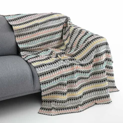 Kapoor plaid cotone 100% cotone a righe multicolore 190x135 cm