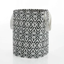 Kataam b&w cesto borsa shopper 100% cotone realizzata a mano d35xh50 cm