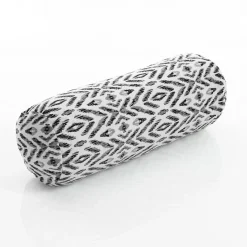 Kataam b&w cuscino a rullo rivestimento cotone 100% bianco nero 50xd18 cm