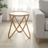 Ken tavolino in rattan e vetro cm d. 47 x h.55