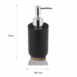 Kendama dispenser portasapone poliresina nera opaca d67 h18 cm