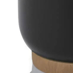 Kendama portaspazzolino toilette poliresina nera opaca d9 h38 cm