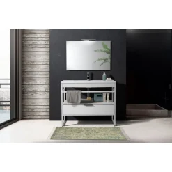 Kesar tappeto bagno / scendiletto cotone 100% con nappe 110x60 cm