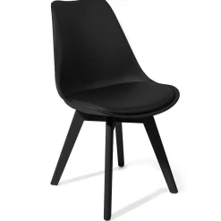 Kiki evo black sedia imbottita in pelle sintetica nera e polipropilene nero opaco 49x54xh81 cm