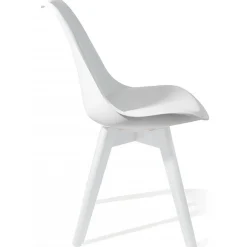 Kiki Evo White Sedia imbottita in pelle sintetica bianca e polipropilene bianco opaco 49x54xh81 cm