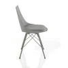 Kiki grey sedia in pelle sintetica polipropilene e metallo grigio lucido 47x53xh81 cm