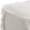 Koko pouf quadrato rivestimento 100% cotone bianco decorato 45x45xh30 cm
