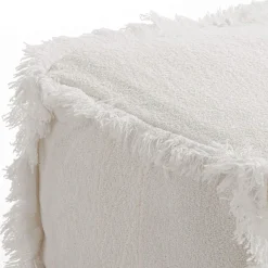 Koko pouf quadrato rivestimento 100% cotone bianco decorato 45x45xh30 cm