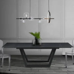 Kosmo lampadario led acciaio nero opaco 10w 3000k 90x30xh30 cm