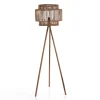 Kota lampada da terra in teak e rattan d53xh170 cm