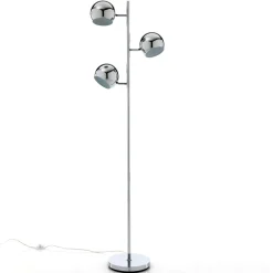 Lampada da terra GLOBE 3 luci direzionabili metallo cromato H155 L44 E14