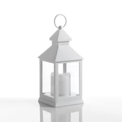 Lantern 24 lampada decorativa grande in plastica bianca 10.5x10.5 h24 cm