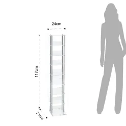 Latina porta cd a colonna in metacrilato trasparente h117 l24 p21 cm
