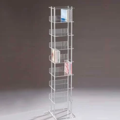 Latina porta cd a colonna in metacrilato trasparente h117 l24 p21 cm