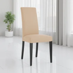 Lella Sedia in Tessuto Begie, 46 x 45 x h100 cm - Made in Italy