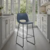 Leonel grey sgabello in pelle sintetica invecchiato grigio e metallo nero opaco 45x49.5xh100 cm