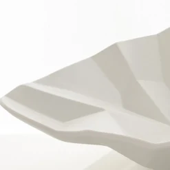 Ligio round big centrotavola / svuotatasche in ceramica colore bianco finitura opaca 45x45x13 cm