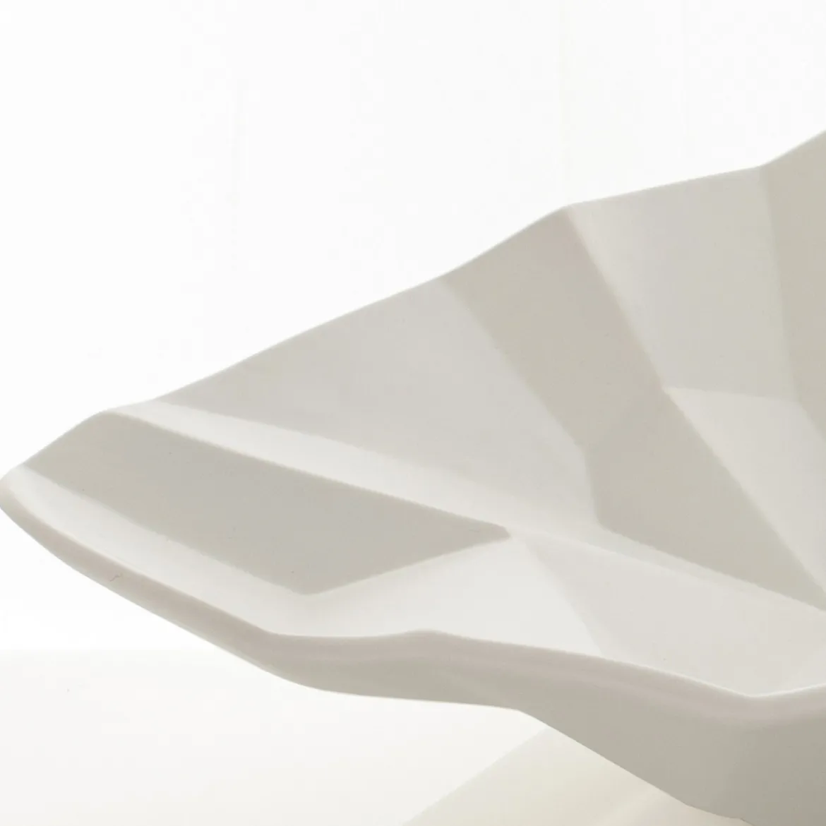 Ligio round big centrotavola / svuotatasche in ceramica colore bianco finitura opaca 45x45x13 cm