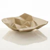Ligio round big gold centrotavola / svuotatasche in ceramica colore oro finitura opaca 45x45x13 cm