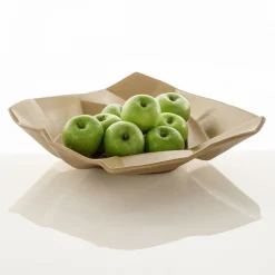 Ligio round big gold centrotavola / svuotatasche in ceramica colore oro finitura opaca 45x45x13 cm