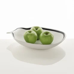 Linea centrotavola / svuotatasche in ceramica colore bianco opaco 31x35x65 cm
