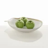 Linea gold centrotavola / svuotatasche in ceramica colore bianco opaco 31x35x65 cm