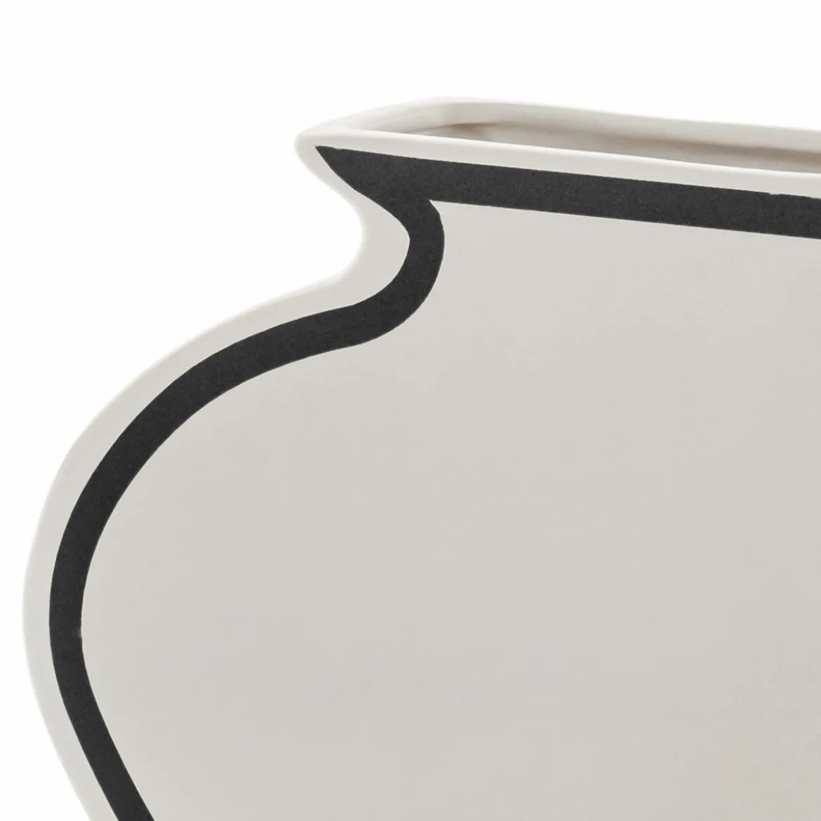 Linea-a vaso in ceramica colore bianco opaco 35x10x25 cm
