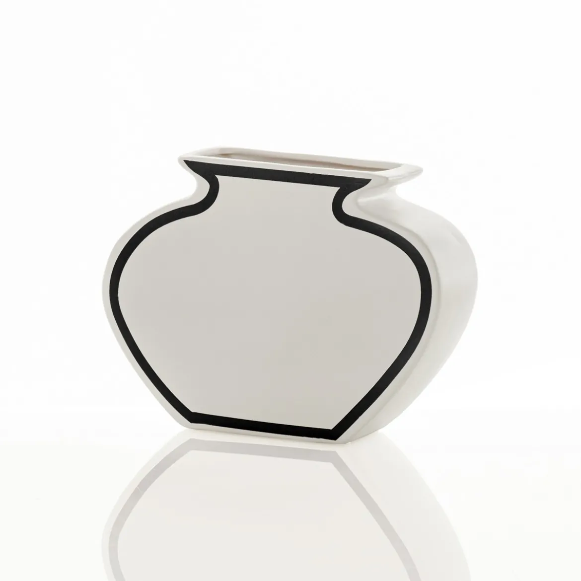 Linea-a vaso in ceramica colore bianco opaco 35x10x25 cm