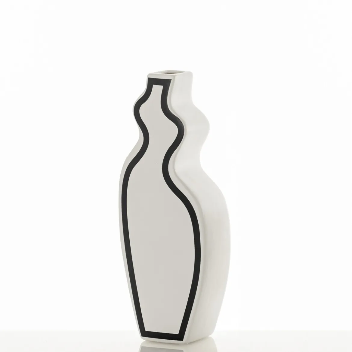 Linea-b vaso in ceramica colore bianco opaco 15x10x41 cm