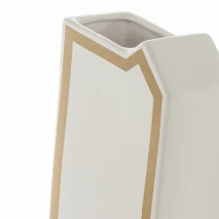 Linea-c gold vaso in ceramica colore bianco opaco 15x10x41 cm