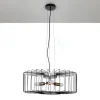 Ludo a lampadario in acciaio nero e oro opaco 3 lampade d60xh23 cm