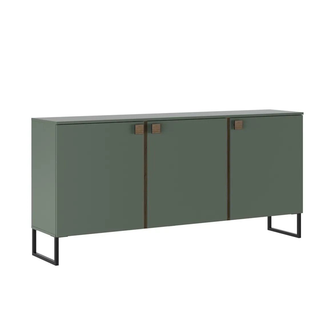 Madia 3 ante THESSA GREEN SMOKE finitura Verde Grigio - Noce crudo H90 L184 P40