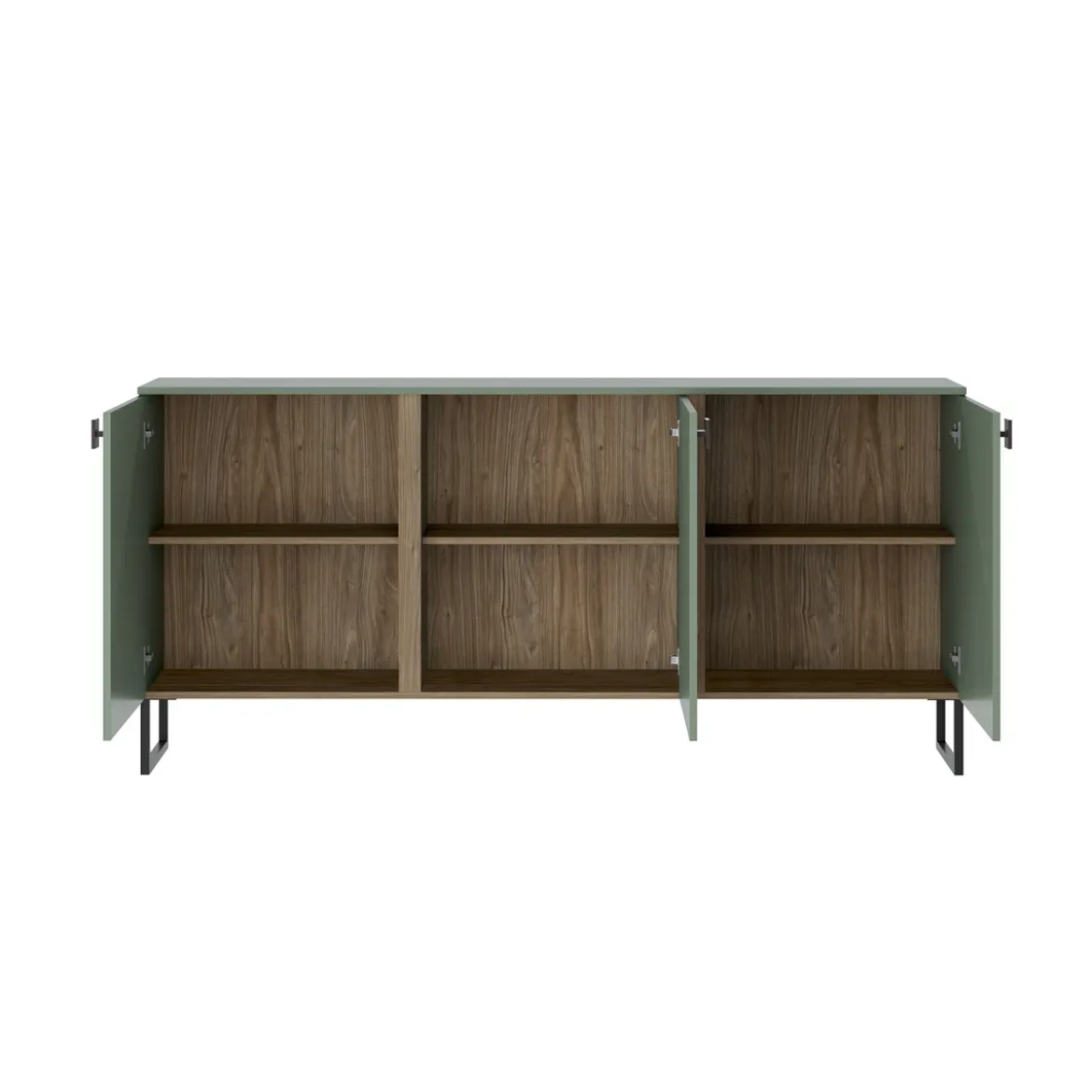 Madia 3 ante THESSA GREEN SMOKE finitura Verde Grigio - Noce crudo H90 L184 P40
