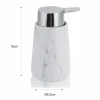 Marble b dispenser portasapone ceramica effetto marmo bianco opaco d8.3 h15 cm